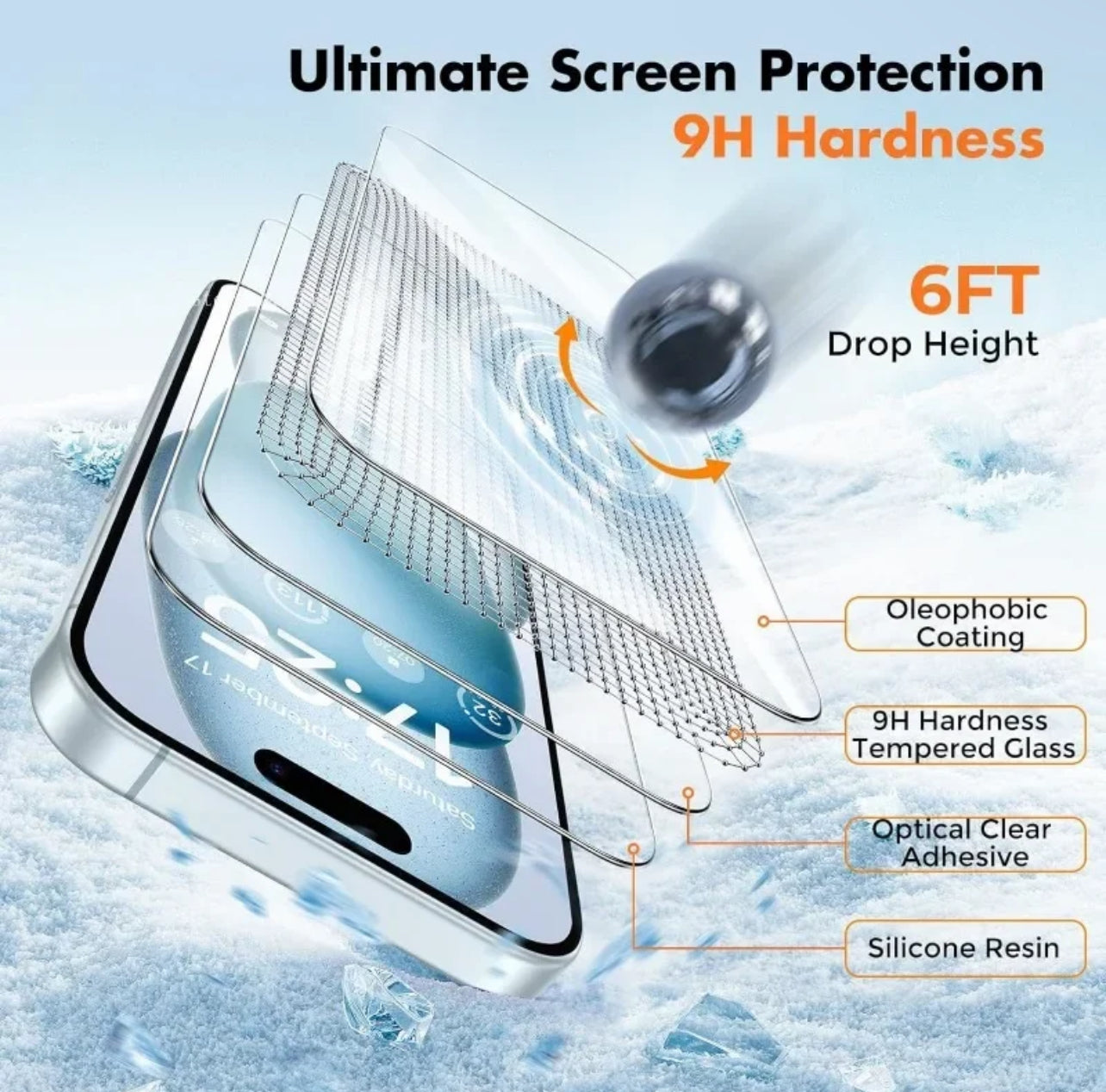 PJun Branded Premium 9H Clear Full Coverage ShatterProof Glass Screen Protector- 4PCS iPhone 17 Series 2025 PJun Branded Premium 9H Clear Full Coverage ShatterProof Glass Screen Protector- 4PCS iPhone 17 Series 2025